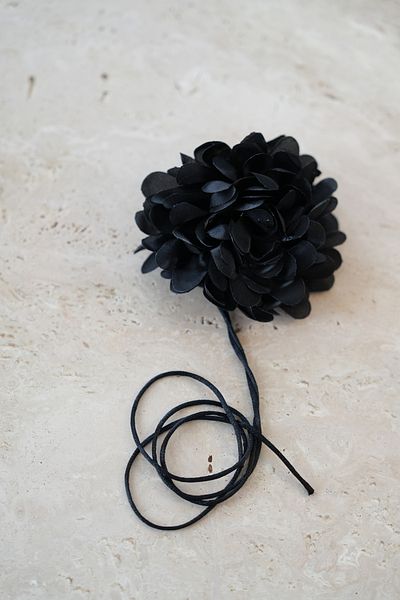 İstoria Bridal Satin Rose Necklace, Lace up Choker Necklace, Flower Necklace