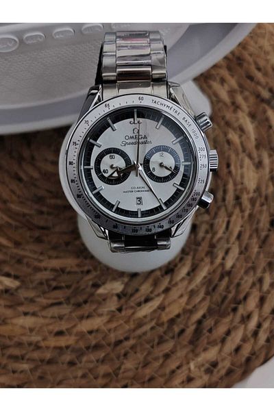 Omega ساعة يد رجالية من Speedmaster بهيكل فولاذي