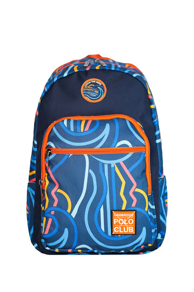 Cambridge Polo Club Wave Çok Gözlü Unisex Çocuk İlkokul Çantası Lacivert