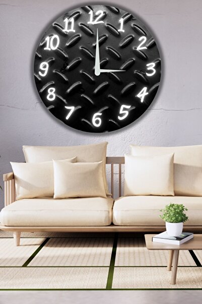 Nod Büyük Boy Ahşap Dekoratif Duvar Saati Ev Salon için Yuvarlak Modern Sessi...