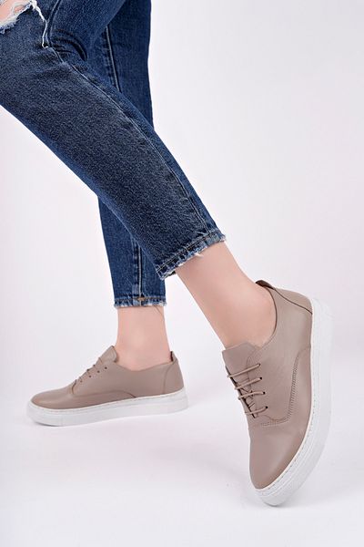 Deripabuc Genuine Leather Mink Women's Leather Sneakers Vns-m01