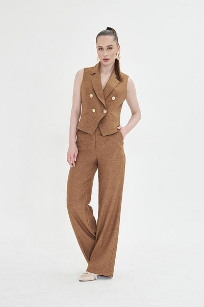 LOVELF Gold Buttoned Short Vest Set and Coffee