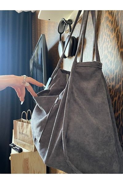 fluffy Mute Bag Grey 00s Shopper Bag Τσάντα χειρός και ώμου με φερμουάρ (32/36)