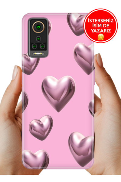 General Mobile GM 22 Pro G702 Kılıf Desenli İsimli / İsimsiz Silikon Platin Kalp