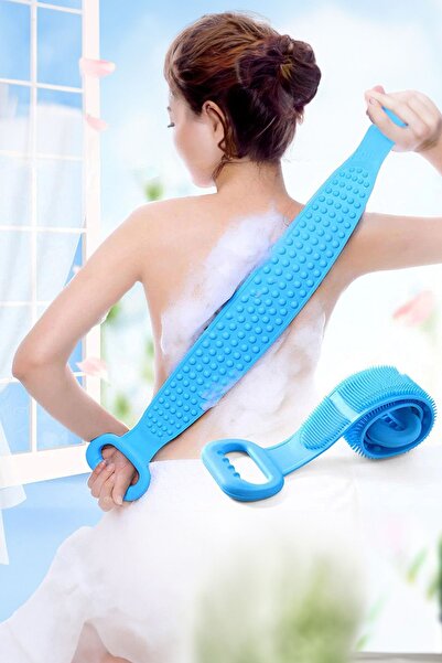 poswicon فرشاة تنظيف الحمام من السيليكون على الوجهين، فرشاة تقشير وتدليك الجسم