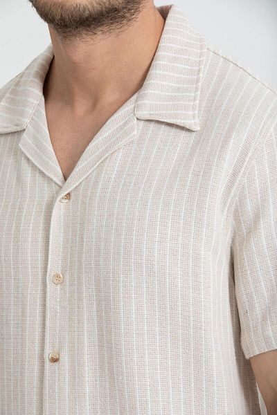 Store Men's 100% Cotton Short Sleeve Shirt - Stylish Button-down Collar, Ideal for Everyday Wear