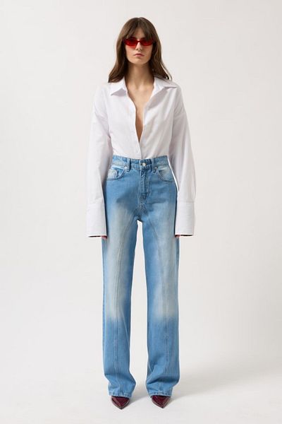 civetta Stitching Detail Wide Leg Jean