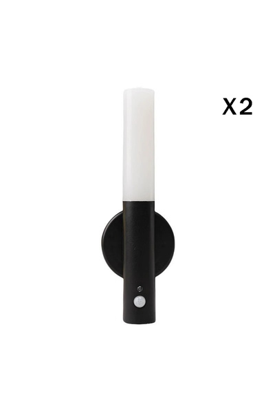 Choice قطعتان من مصابيح ليلية تعمل باستشعار الحركة باللون الأسود، مصباح حائط مغناطيسي، مصباح LED للشحن عبر USB، مناسب للقراءة أو الكتابة أو التصوير الفوتوغرافي.