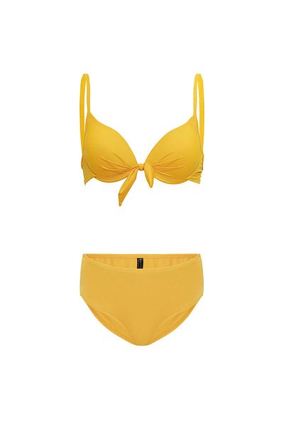 AQUAVİVA Aquaviva Women's Yellow Jasmine Bow Underwire Bikini Set