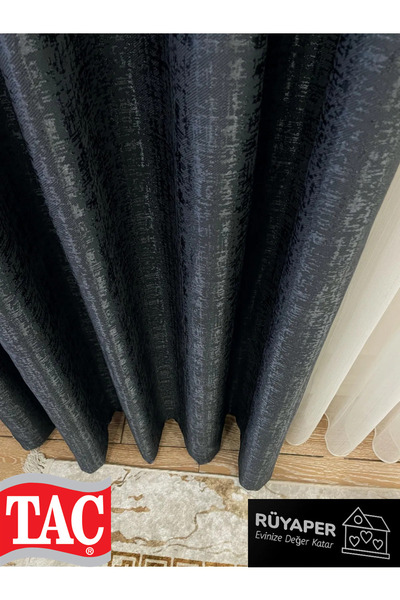 Taç Rüyaper Jacquard Backdrop με μοτίβο 1/3 συμπίεσης κουρτίνα φόντου - γκρι ανθρακί