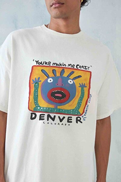 Tee&more. Unisex Oversize Vintage Denver Colorado Printed Premium T-Shirt