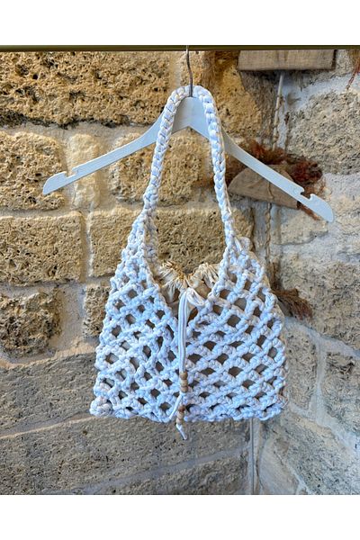 Nora Hand Knitted Bagged Mesh Combed Cotton Rope Shoulder Bag