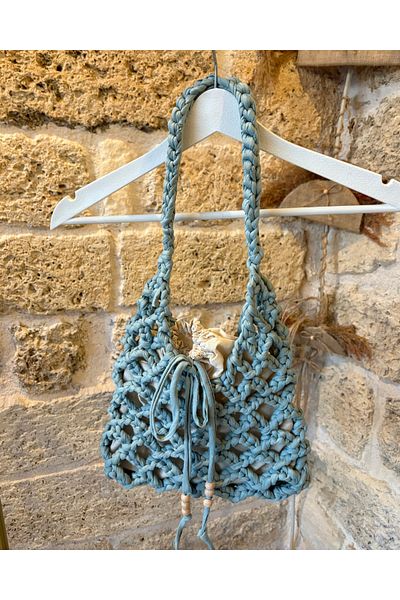 Nora Hand Knitted Bagged Mesh Combed Cotton Rope Shoulder Bag