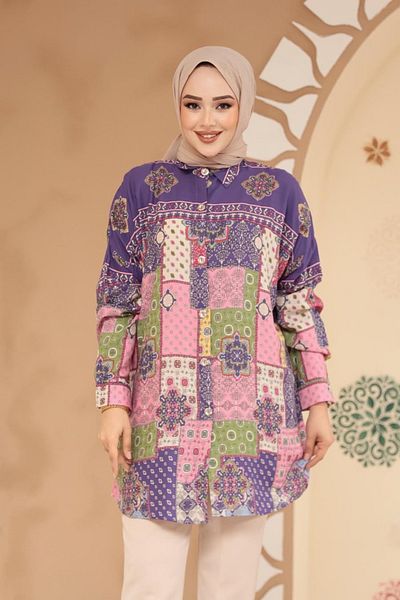 Neva Style Dark Lilac Hijab Tunic 20412Klila