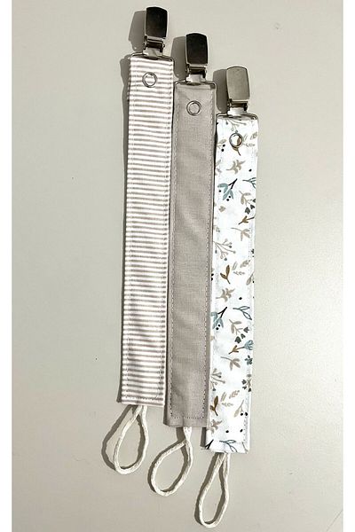 melsia Set of 3 Baby Pacifier Straps - Top/Query Soft