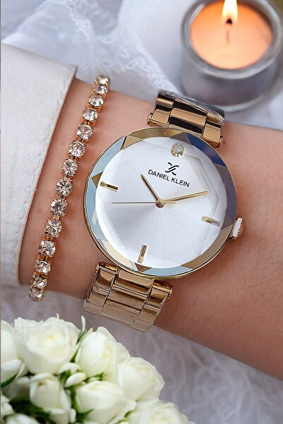 Daniel Klein 32 Mm Çelik Bilezik Kesme Camlı Altın Sarısı Metalik Kadran Kadı...