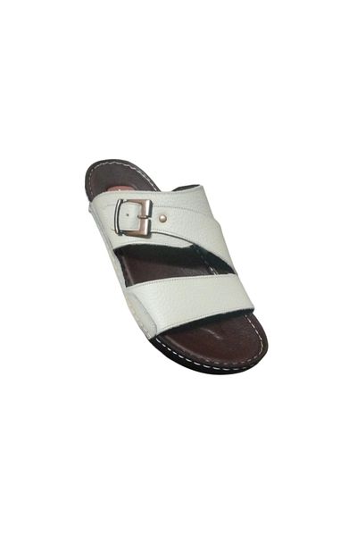 Handmade Men's Natural Leather Slippers; Handmade Men's Natural Leather Sandals with Leather Sole
