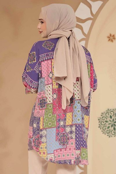 Neva Style Tunica Hijab Liliac Inchis 20412KLILA