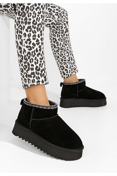 B T Shoes Cizme tip ugg cu platformă Andree negre