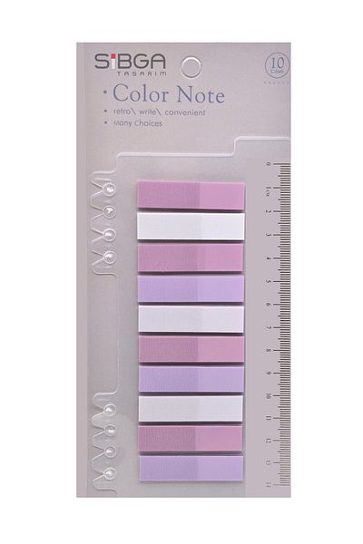sibga tasarım Transparent Colored Post-It Note Paper - 200 Sheets Bookmark Sticker