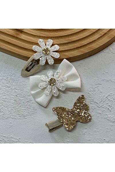 Toka Perisi Set de 3 catarame pentru copii Glittery Glitter Daisy