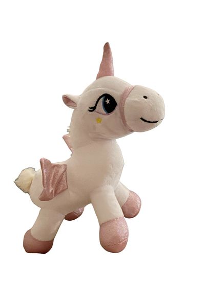 JOKERELLA Pink White Plush Unicorn Unicorn