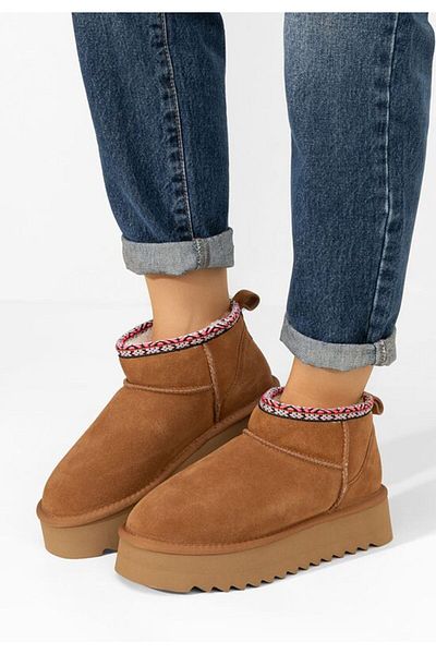 B T Shoes Cizme tip ugg cu platformă Andree camel