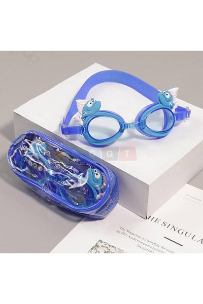 synshop Shark Figure Sea Pool Swimmer Kids Boys Glasses with Earplugs Adjustment