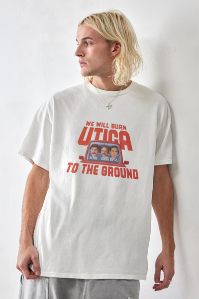 Tee&more. Unisex Oversize The Office Utica Baskılı Premium T-shirt