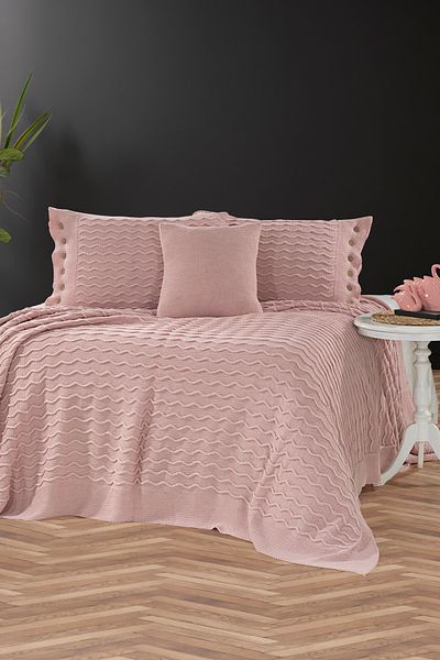 coton doux Tulip Knitwear Bedding Set 240 X 260 (Powder)