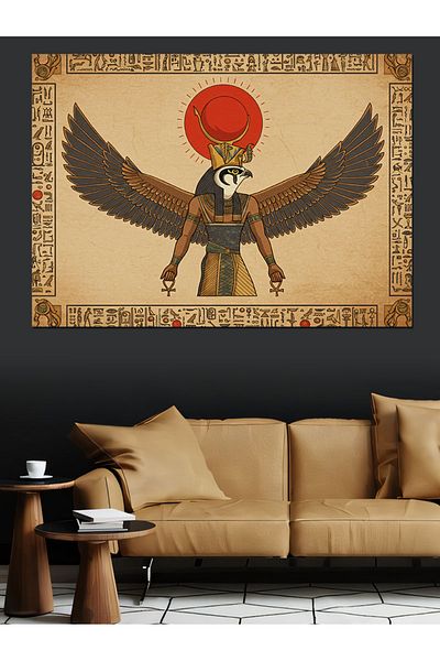 Tablomega Pânză decorativă cu figură cu aripi tematică egipteană - pictură din lemn MDF