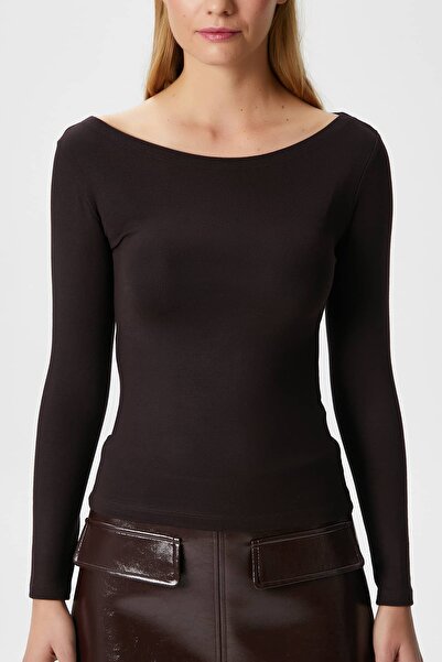 Ritnice Καγιάκ γιακά Need Long Sleeve Brown Soft Top / Μπλούζα