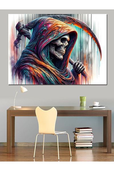 Tablomega Pânză decorativă schelet Grim Reaper - Lemn MDF