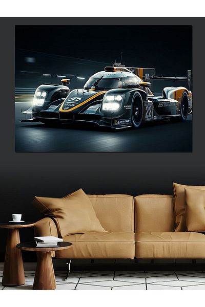 Tablomega Canvas Decorativ Rac Auto Racing Track Action - MDF Lemn