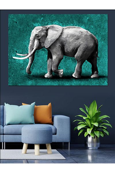 Tablomega Pânză decorativă elefant drăguț - pictură din lemn MDF