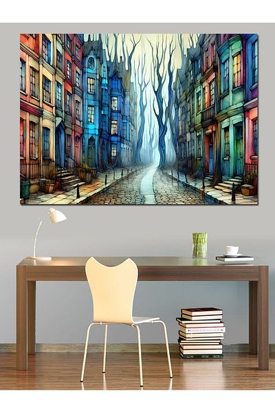 Tablomega Pânză decorativă Silent Streets - Lemn MDF