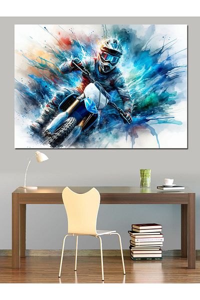 Tablomega Pânză decorativă Motocicletă Racer - Lemn MDF