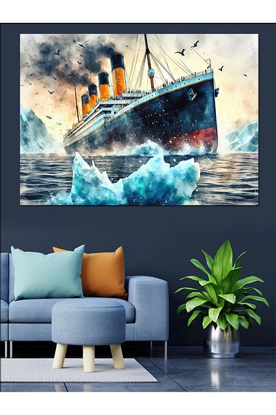 Tablomega Διακοσμητικός καμβάς Titanic Ship - Ξύλινος πίνακας MDF