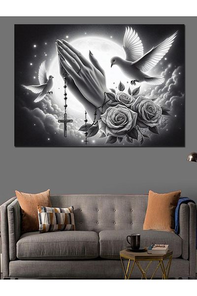 Tablomega Pânză decorativă pentru mână și pasăre - Lemn MDF