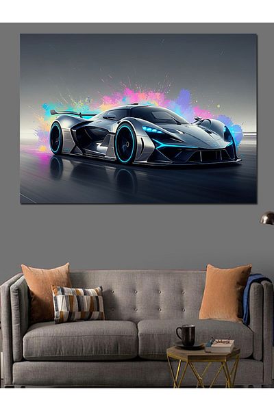 Tablomega Pânză decorativă futuristă pentru mașină - pictură din lemn MDF