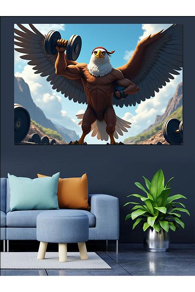 Tablomega Pânză decorativă cu figura de vultur cu aripi - pictură din lemn MDF