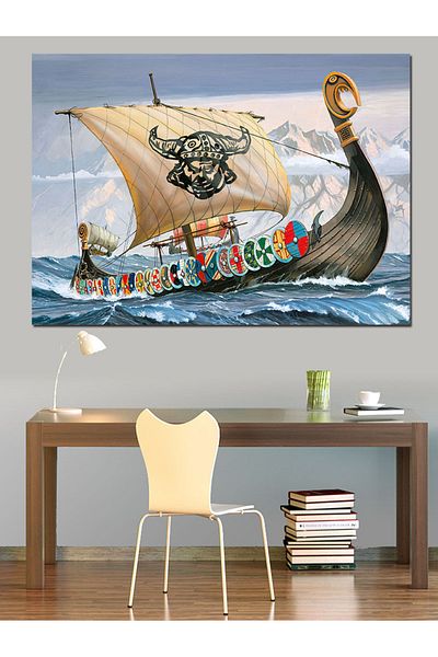 Tablomega Pânză decorativă Viking Ship - Lemn MDF