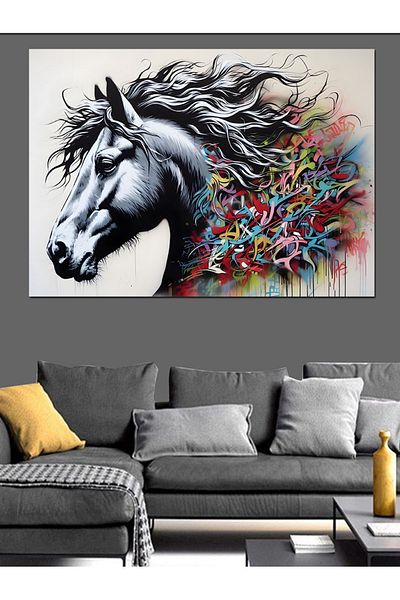 Tablomega Pânză decorativă cu model graffiti - Lemn MDF