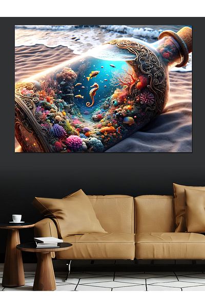 Tablomega Pânză decorativă Sea Bottle Art - Lemn MDF