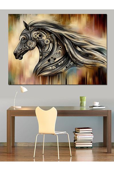 Tablomega Pânză decorativă abstractă cal - pictură din lemn MDF