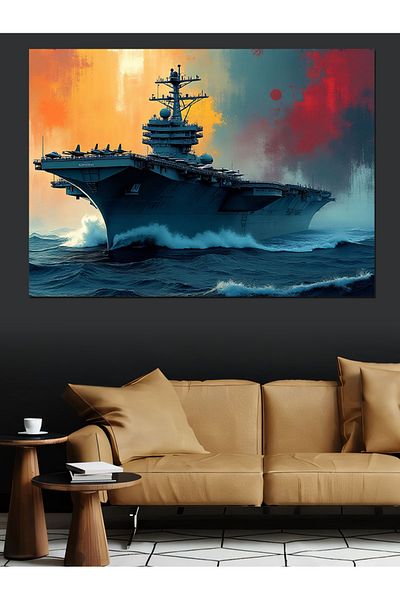 Tablomega Plasa de Avion Pe Marea Decorativa Canvas - MDF Lemn Tabla