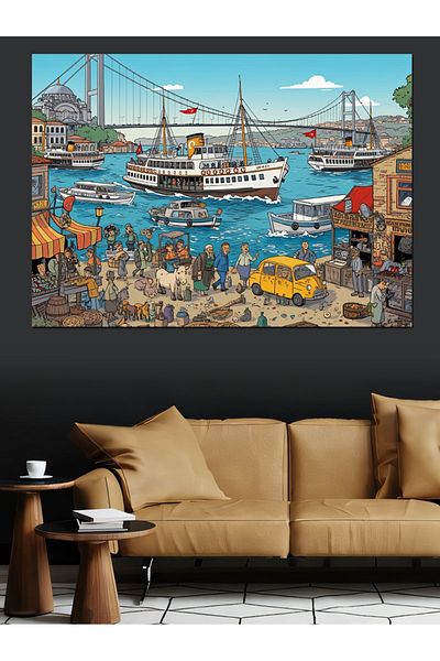 Tablomega Panou Decorativ Panorama Istanbul - Lemn MDF