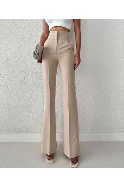 Sea Queen Women's Extra High Waist Tightening Spanish Leg Fabric Pants