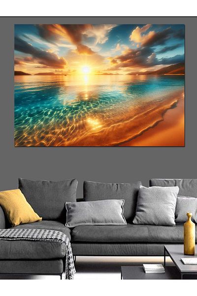 Tablomega Pânză decorativă Golden Beach - Lemn MDF
