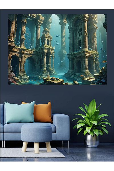 Tablomega Pânză decorativă Sunken City - Lemn MDF